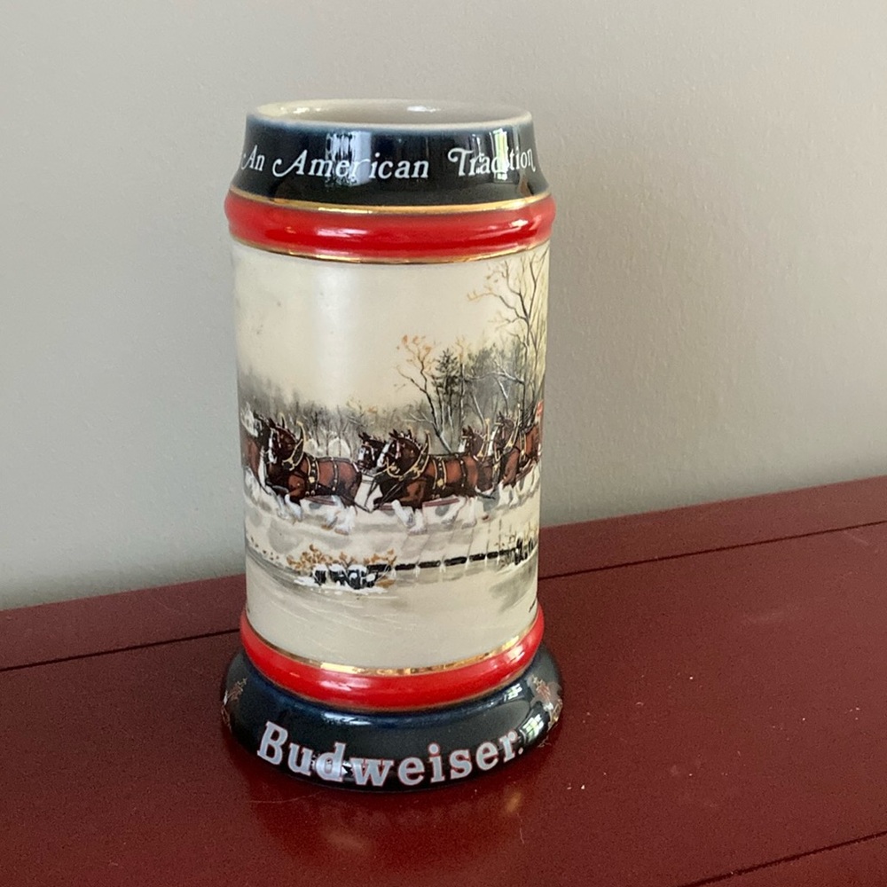 Vintage Budweiser Holiday Stein - 1990 Collector's Series
